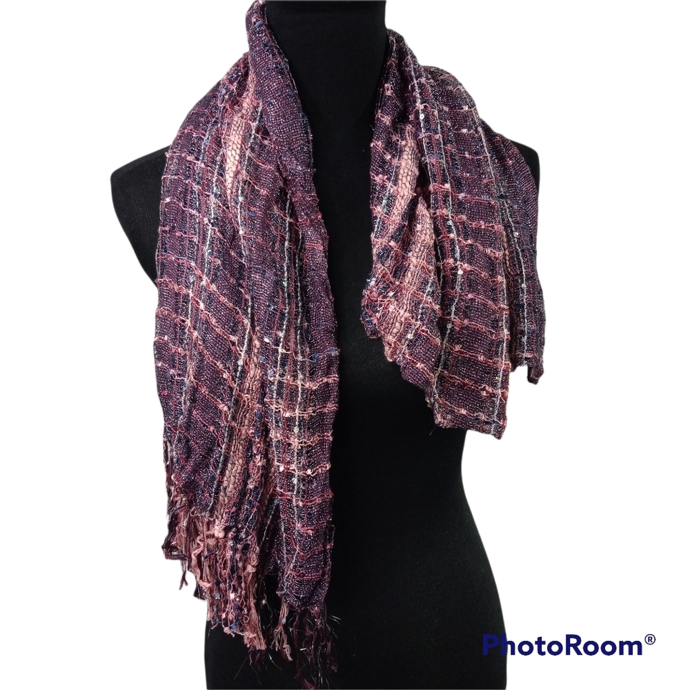 Oversized Fringe Shimmer Scarf
